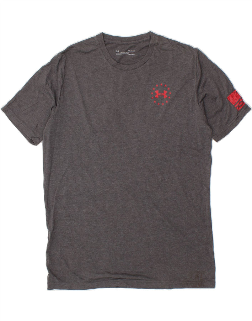 UNDER ARMOUR Mens Heat Gear Graphic T-Shirt Top Medium Grey | Vintage Under Armour | Thrift | Second-Hand Under Armour | Used Clothing | Messina Hembry 