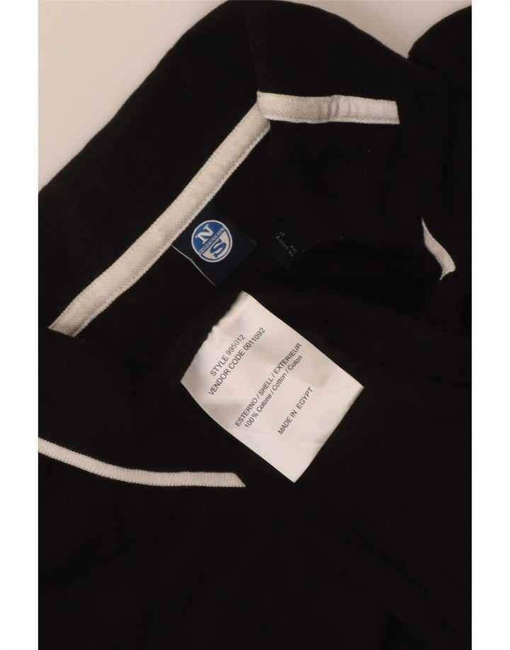 North Sails Mens Polo Shirt XL Black Striped Cotton
