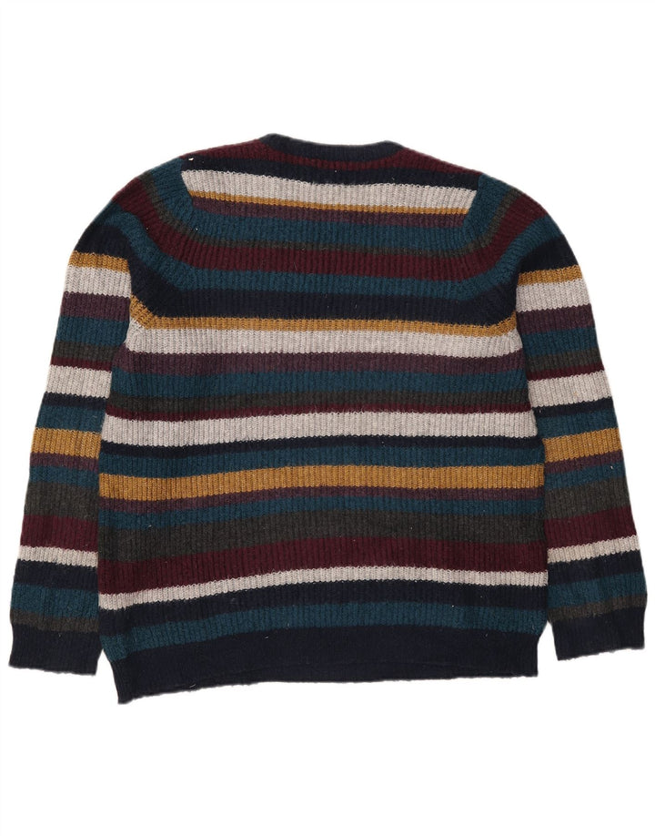 Marks & Spencer Mens Crew Neck Jumper Sweater Medium Multicoloured Striped