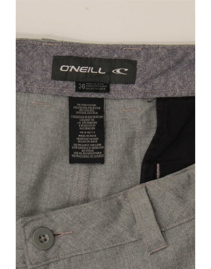 O'Neill Mens Chino Shorts W36 Large Grey Check Polyester