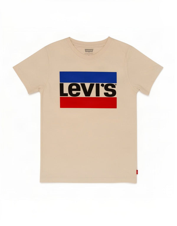 Levi's Boys Graphic T-Shirt Top 8-9 Years Small White Cotton