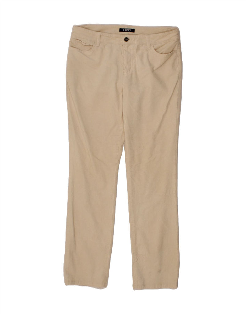 CHAPS Womens Straight Casual Trousers US 12 Large W34 L31 Beige Cotton Vintage Chaps and Second-Hand Chaps from Messina Hembry 