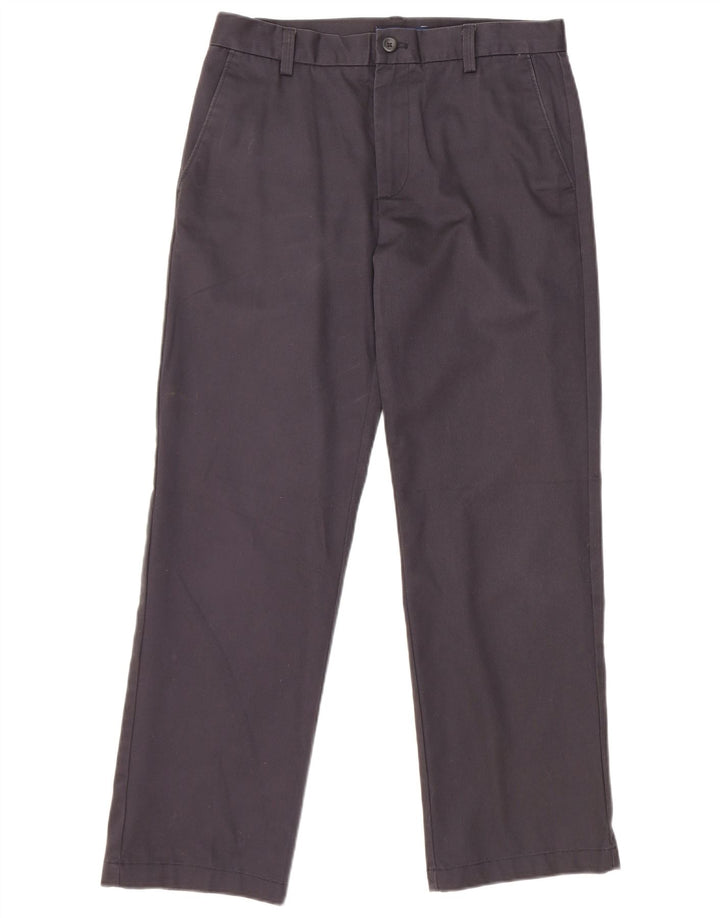 IZOD Mens Slim Fit Chino Trousers W30 L30 Navy Blue Cotton