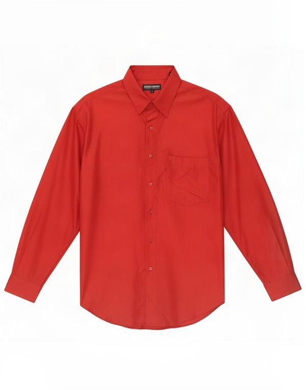 Vintage Mens Shirt Large Red Silk