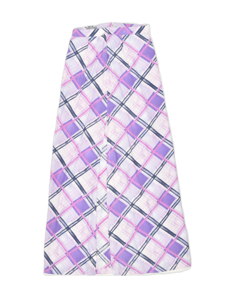 VINTAGE Womens Maxi Skirt EU 36 XS W24 Purple Check Viscose | Vintage | Thrift | Second-Hand | Used Clothing | Messina Hembry 