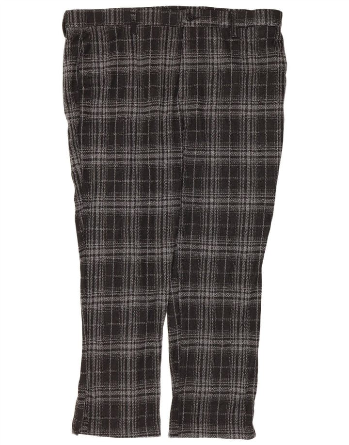 LEE Womens Straight Chino Trousers US 22 3XL W42 L30 Black Check Polyester