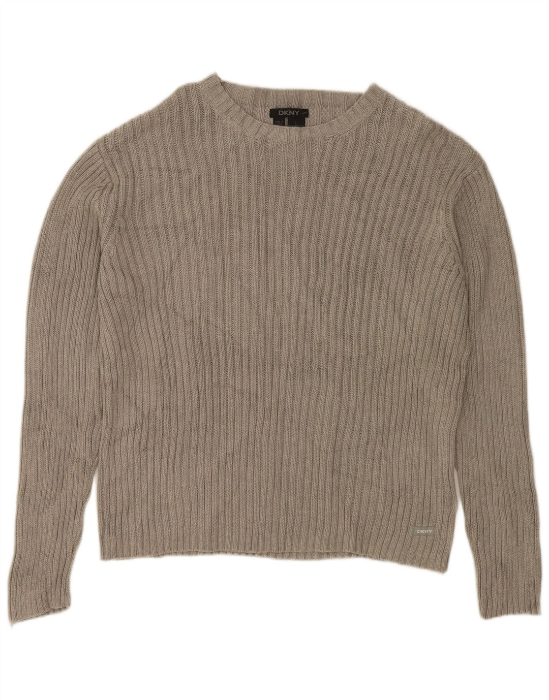 DKNY Womens Boat Neck Jumper Sweater UK 16 Large Grey Cotton