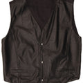 Vintage Mens Leather Waistcoat IT 50 Large Black Leather
