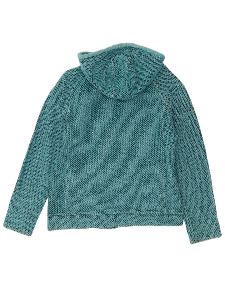 Weird Fish Womens Zip Hoodie Sweater UK 12 Medium Blue Cotton