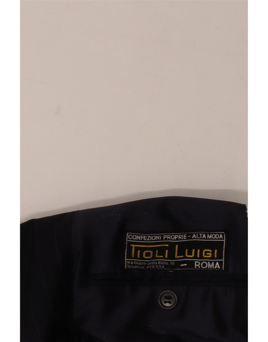 Vintage Mens 2 Button Blazer Jacket UK 40 Large Navy Blue Pinstripe