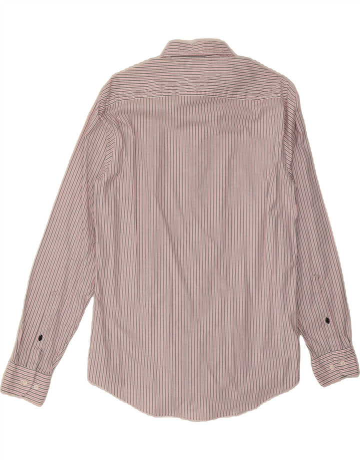TOMMY HILFIGER Mens Flannel Shirt Medium Pink Striped Cotton Vintage Tommy Hilfiger and Second-Hand Tommy Hilfiger from Messina Hembry 