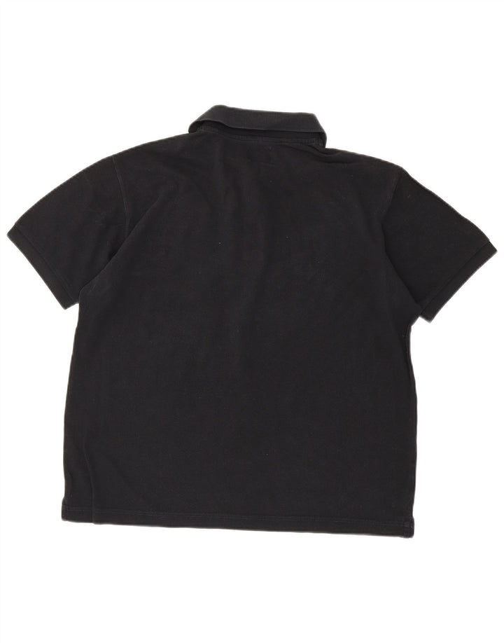 Rifle Mens Polo Shirt Medium Black Cotton