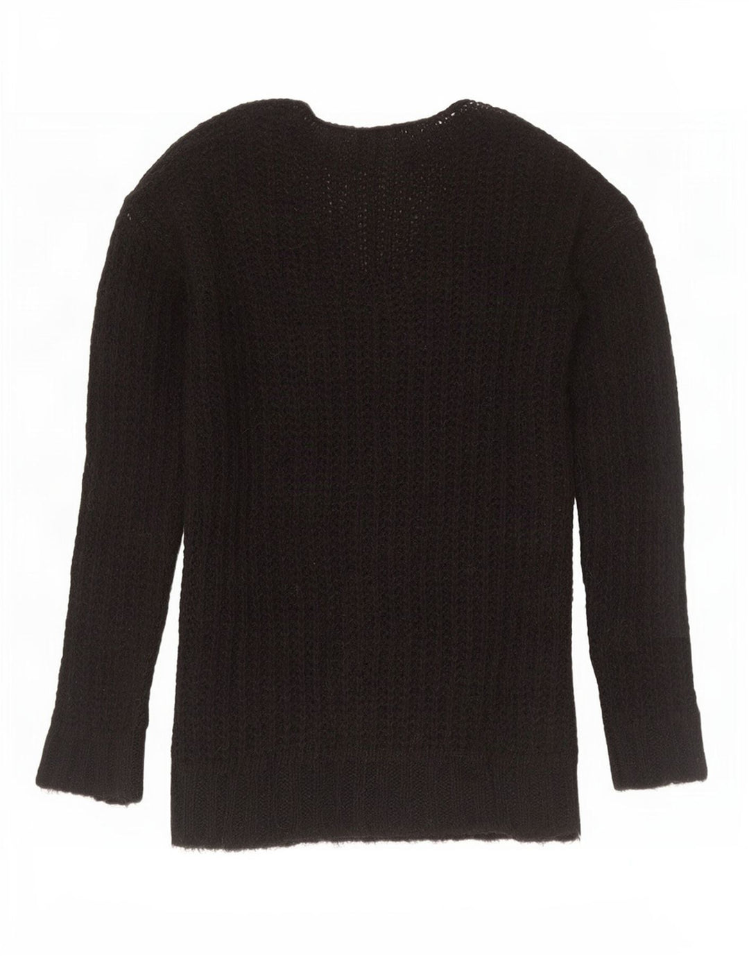 Zara Womens V-Neck Jumper Sweater UK 14 Medium Black Acrylic