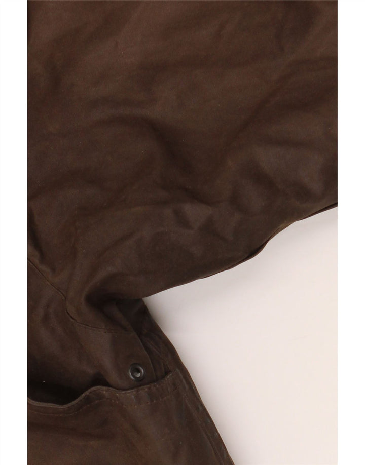 BARBOUR Mens Loose Fit Waxed Cotton Jacket UK 42 XL Brown Polyurethane