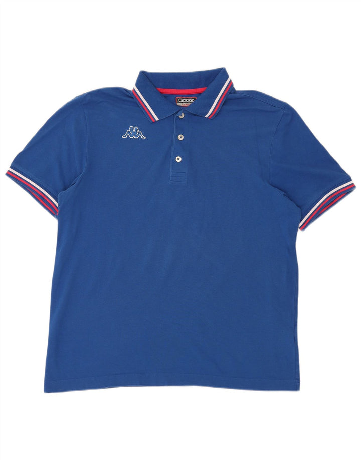 KAPPA Mens Polo Shirt Large Blue Cotton