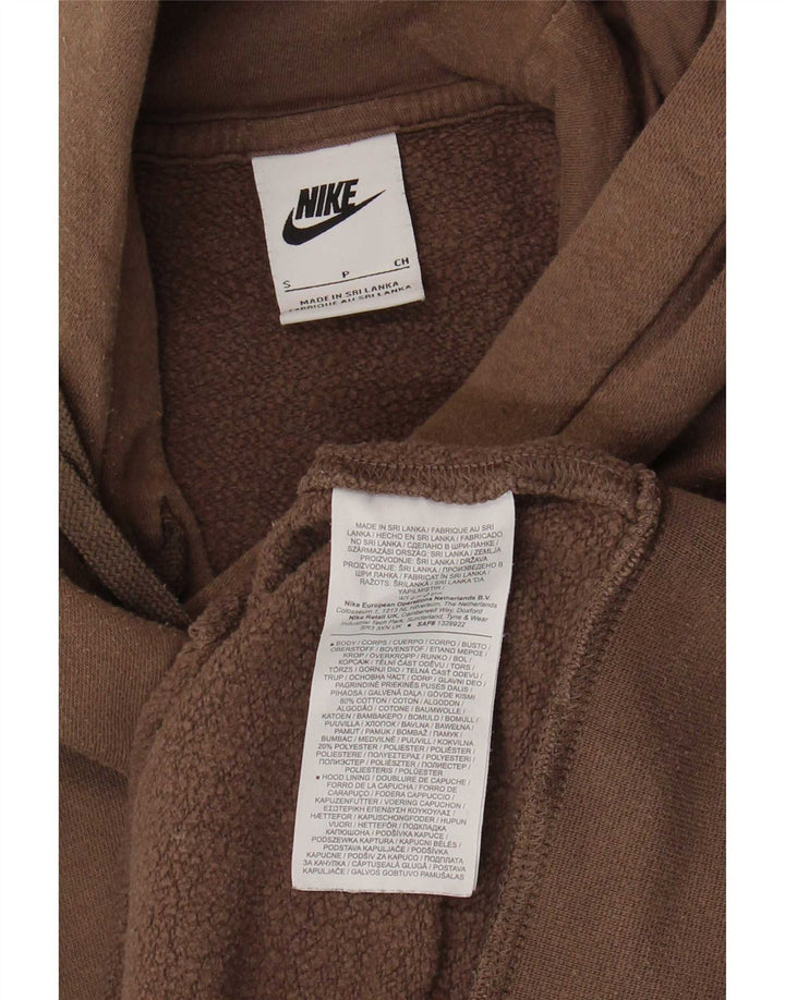 Nike Mens Hoodie Jumper Small Beige Cotton