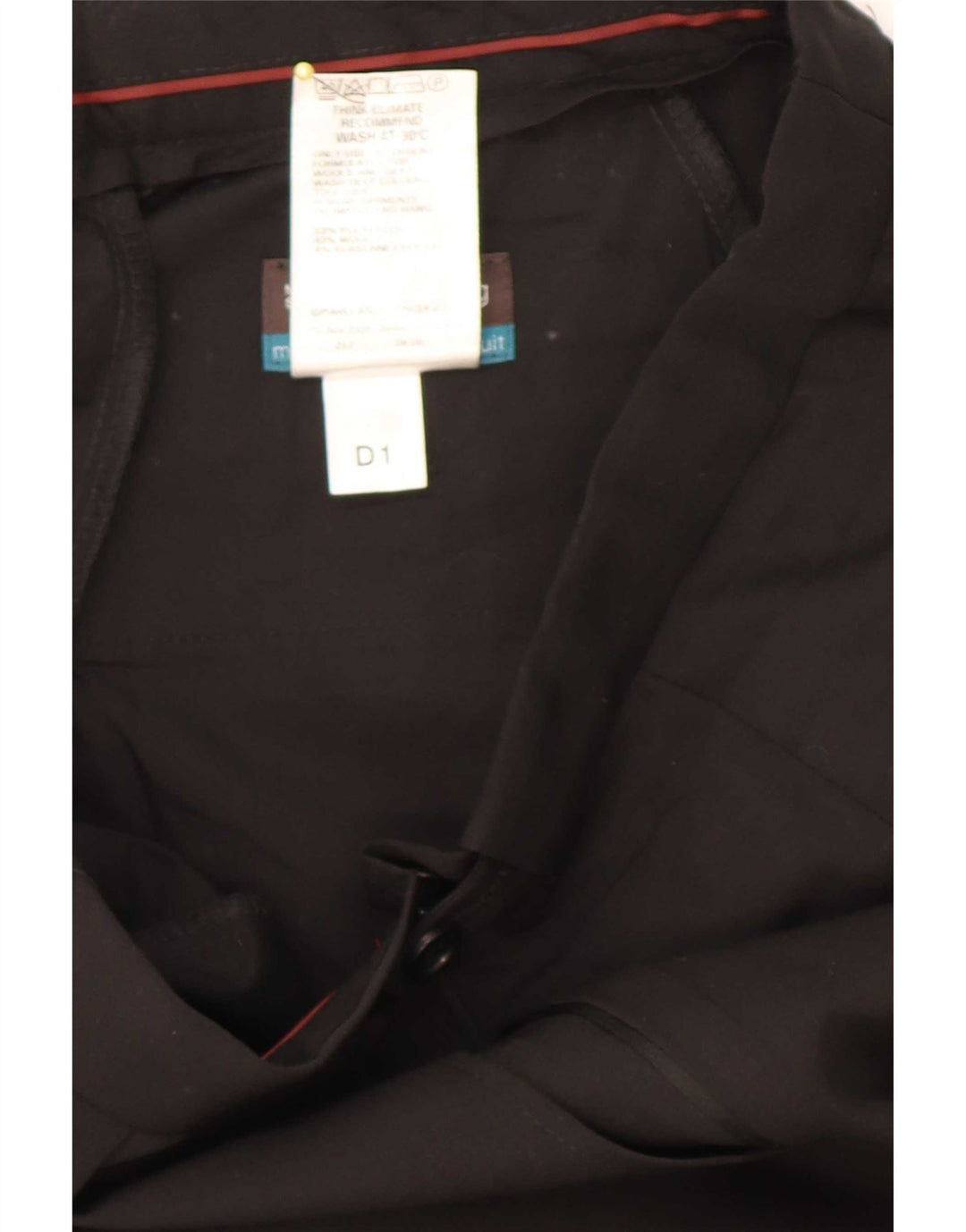 Marks & Spencer Mens Pegged Suit Trousers W32 L33 Black Polyester