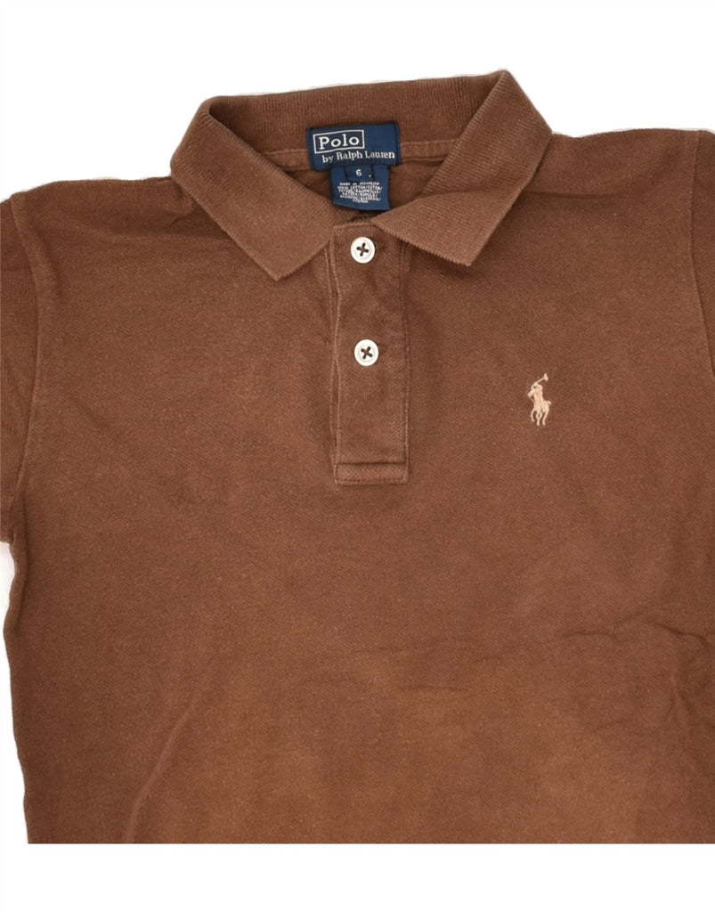 POLO RALPH LAUREN Boys Polo Shirt 5-6 Years Brown Cotton | Vintage Polo Ralph Lauren | Thrift | Second-Hand Polo Ralph Lauren | Used Clothing | Messina Hembry 