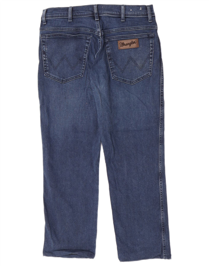 Wrangler Mens Texas Slim Jeans W32 L26 Navy Blue Cotton