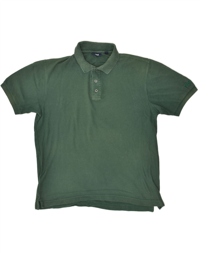 FILA Mens Polo Shirt Large Green Cotton | Vintage Fila | Thrift | Second-Hand Fila | Used Clothing | Messina Hembry 