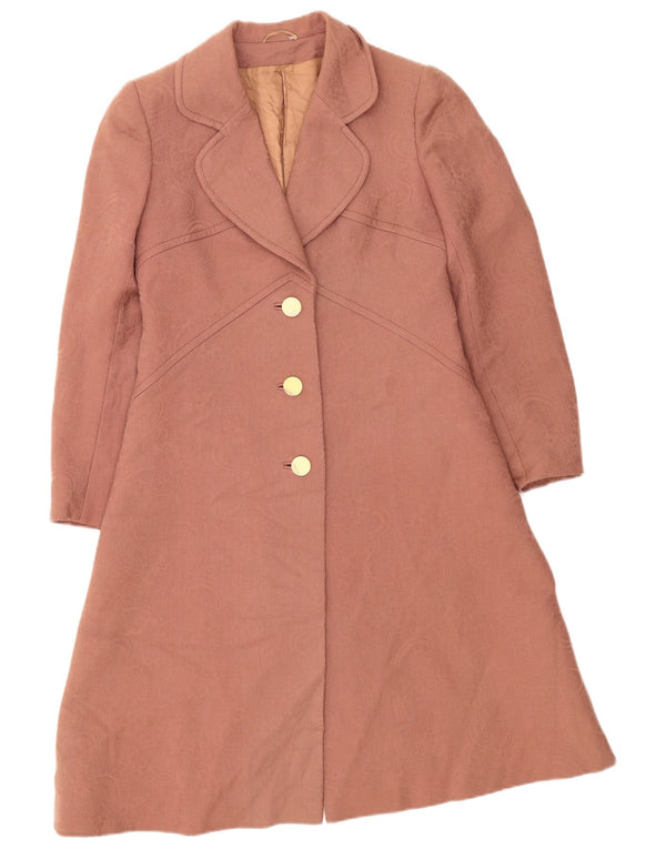 Vintage Womens Overcoat UK 14 Medium Pink