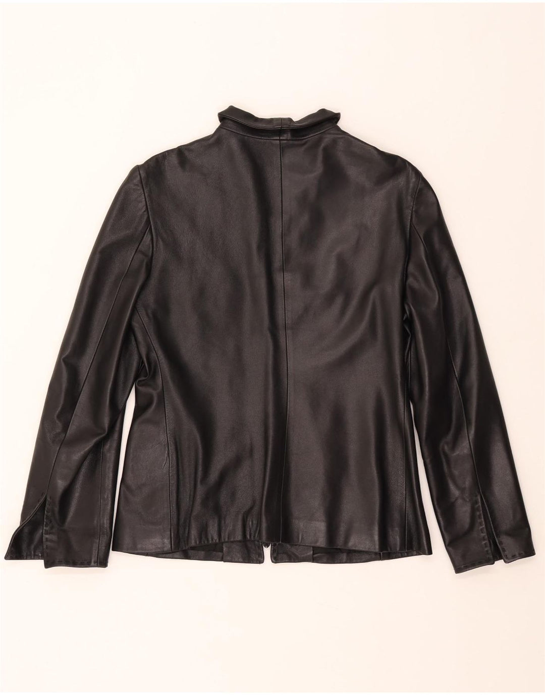 MARCO DEL FORTE Womens Leather Jacket IT 42 Medium Black Leather