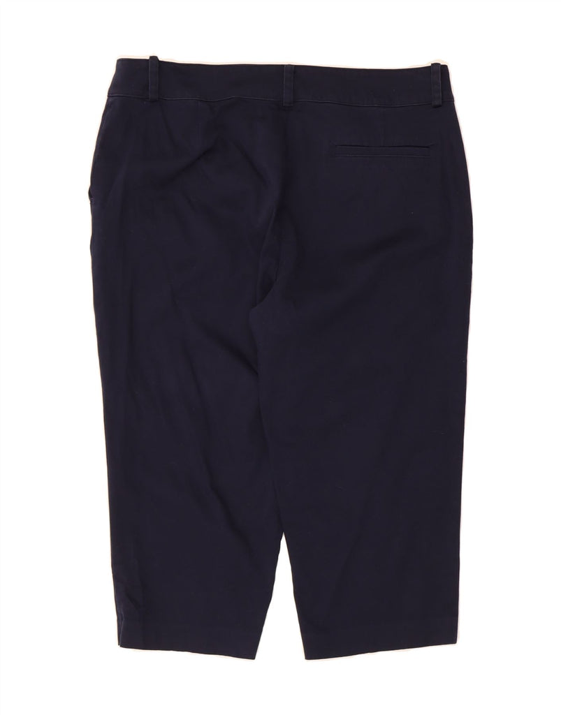 CHAPS Womens Straight Capri Trousers US 16 2XL W38 L20 Navy Blue Cotton Vintage Chaps and Second-Hand Chaps from Messina Hembry 