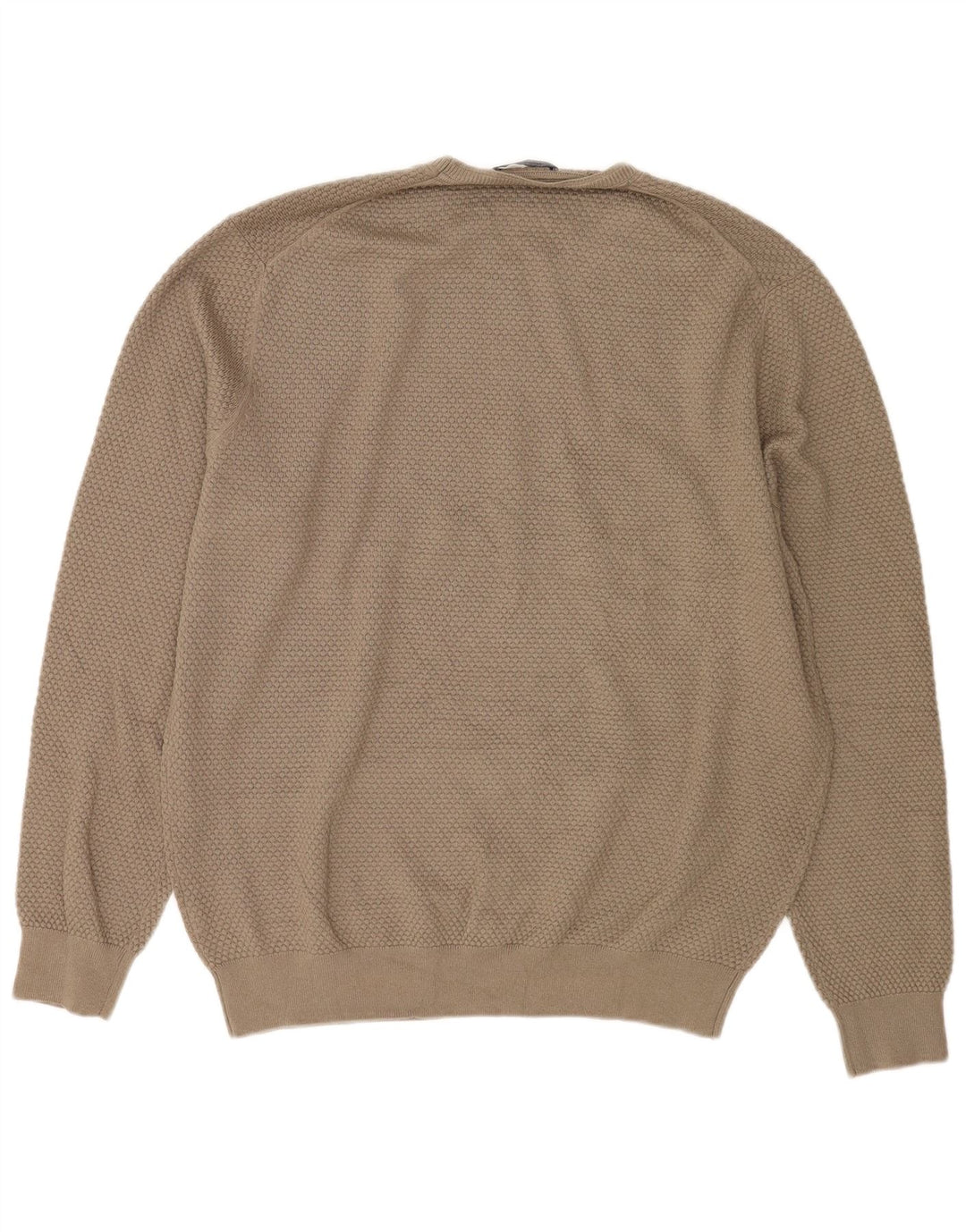Massimo Dutti Mens Crew Neck Jumper Sweater XL Beige