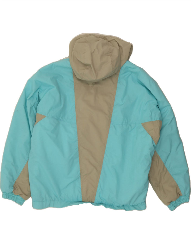 COLMAR Mens Hooded Windbreaker Jacket UK 46 3XL Blue Colourblock Polyamide Vintage Colmar and Second-Hand Colmar from Messina Hembry 