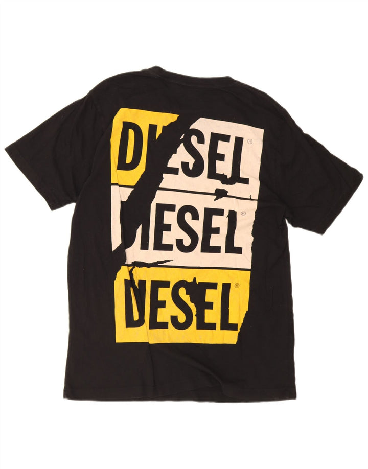 Diesel Mens Graphic T-Shirt Top Medium Black