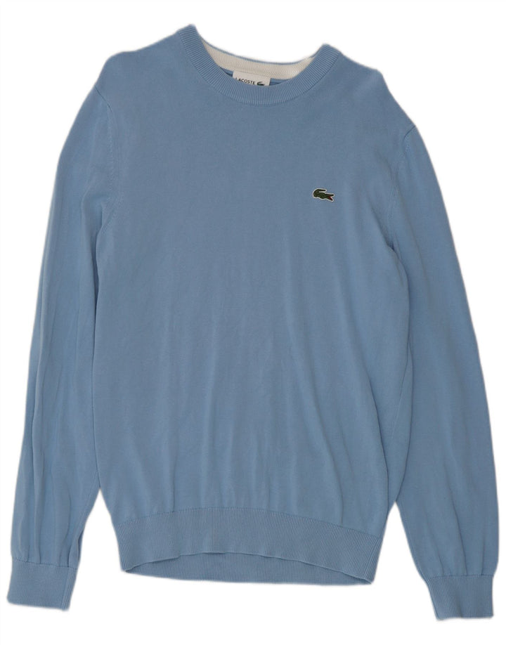 Lacoste Mens Regular Fit Boat Neck Jumper Sweater Size 4 Medium Blue
