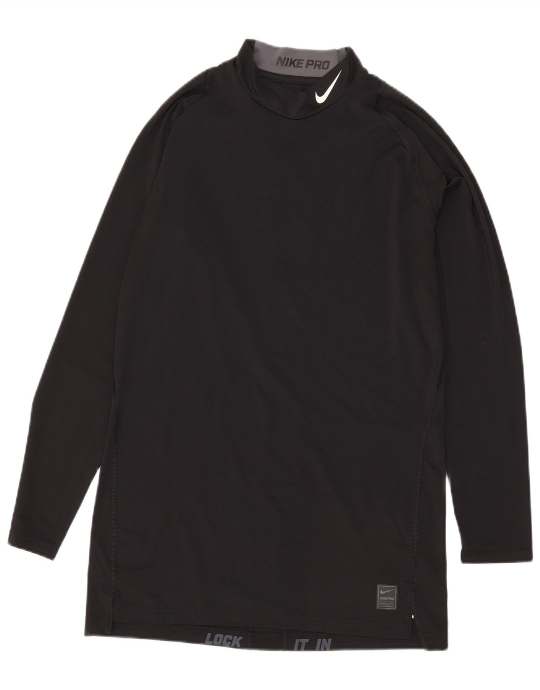 Nike Mens Compression Graphic Top Long Sleeve 2XL Black Polyester