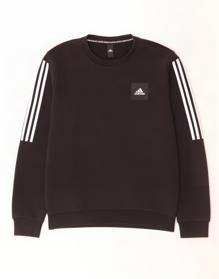 Adidas Mens Sweatshirt Jumper Small Black Cotton