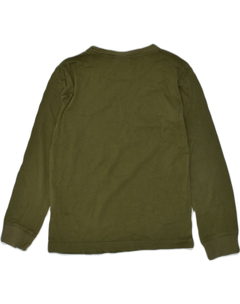 CHAMPION Boys Graphic Top Long Sleeve 7-8 Years Small Khaki Cotton | Vintage Champion | Thrift | Second-Hand Champion | Used Clothing | Messina Hembry 