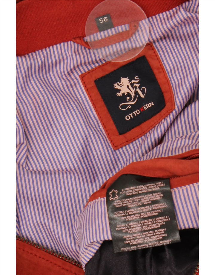 OTTO KERN Mens Suede Bomber Jacket IT 56 3XL Red Leather