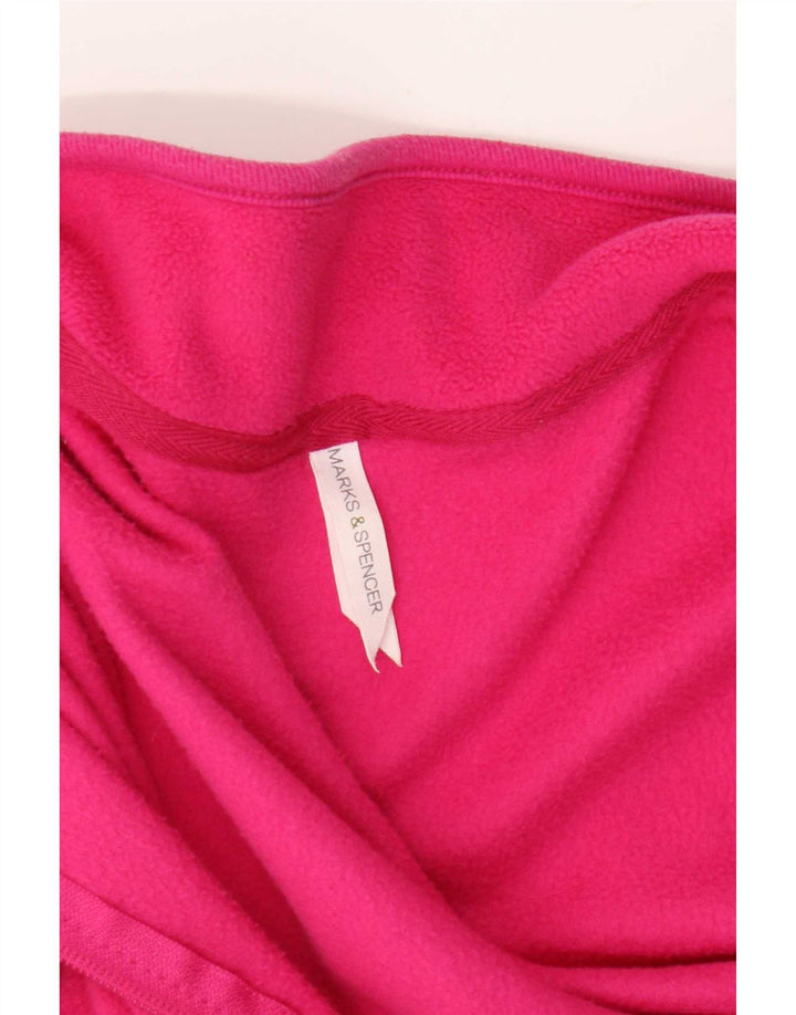 Marks & Spencer Womens Fleece Jacket UK 14 Medium Pink