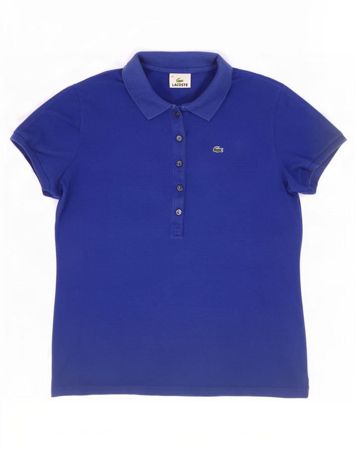 Lacoste Womens Polo Shirt Size 40 Medium Blue Cotton
