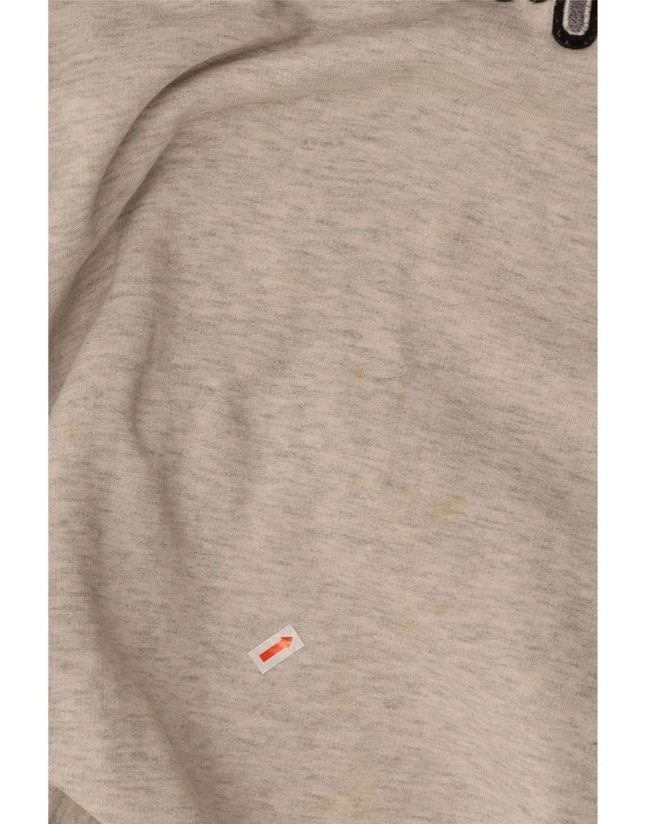 CHAMPION Mens Zip Neck Graphic Sweatshirt Jumper Small Grey Colourblock