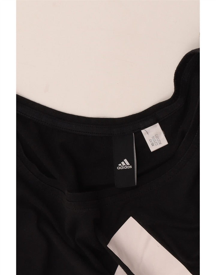 Adidas Womens Graphic T-Shirt Top UK 12 Medium Black