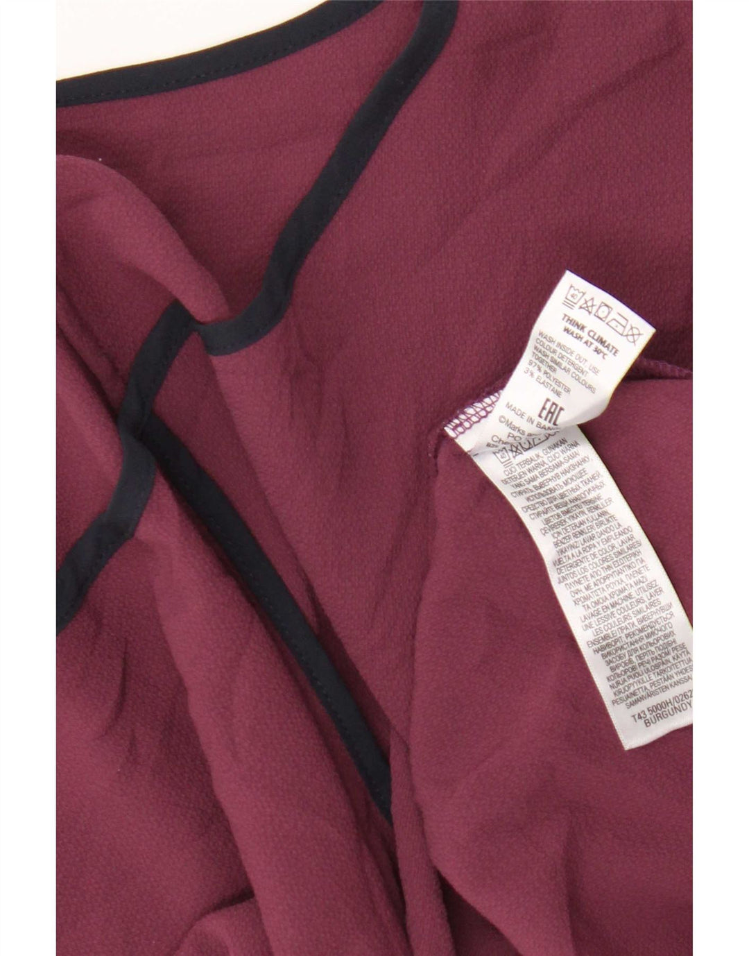 Marks & Spencer Womens Regular Blouse Top UK 20 2XL Burgundy Polyester