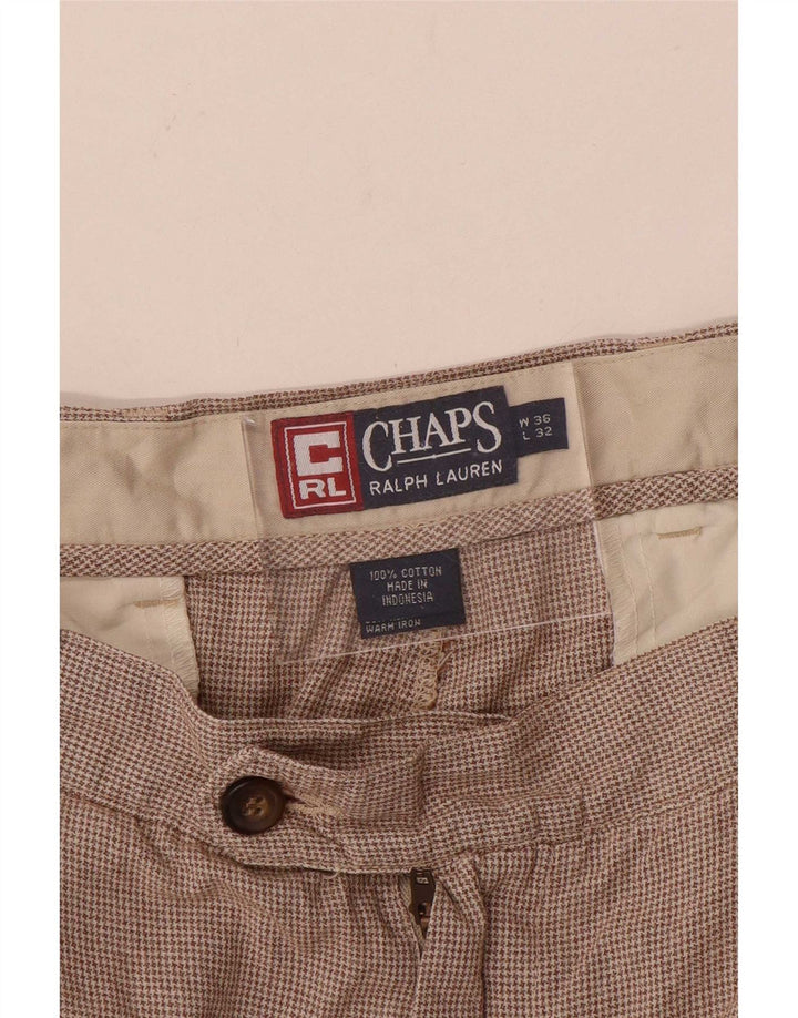 Chaps Ralph Lauren Mens Pegged Suit Trousers W36 L32 Brown Houndstooth