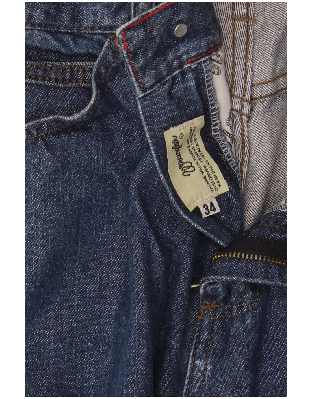 Wrangler Mens Straight Jeans W34 L33 Blue Cotton