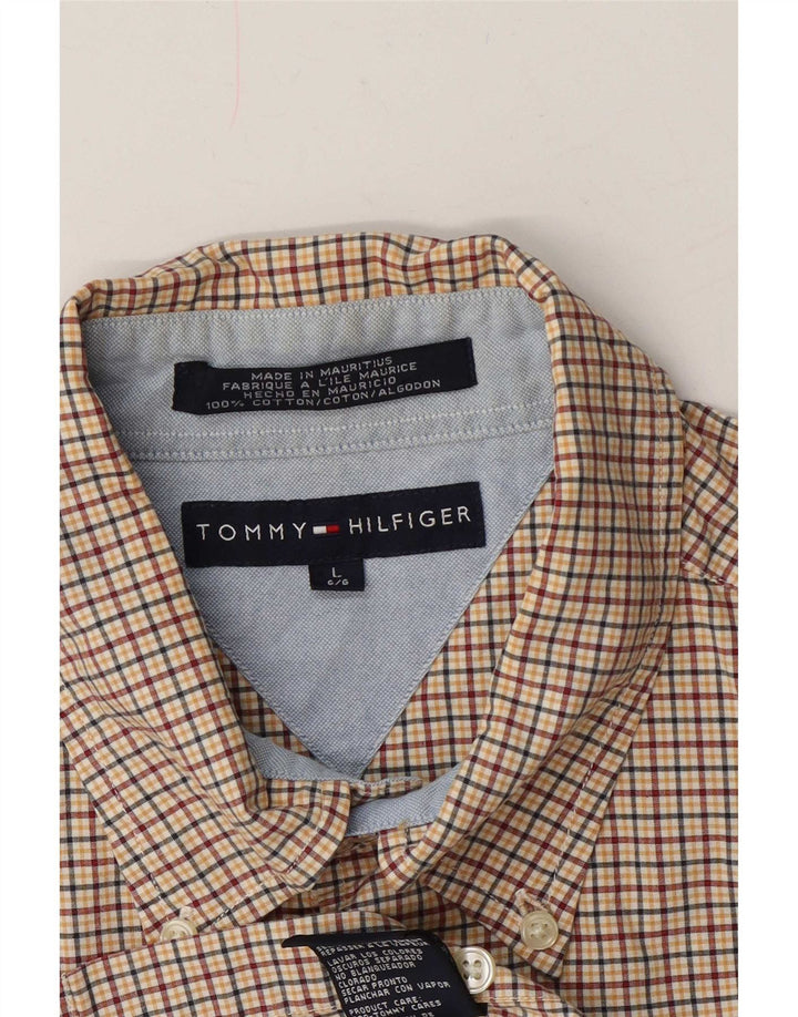 Tommy Hilfiger Mens Short Sleeve Shirt Large Multicoloured Check Cotton