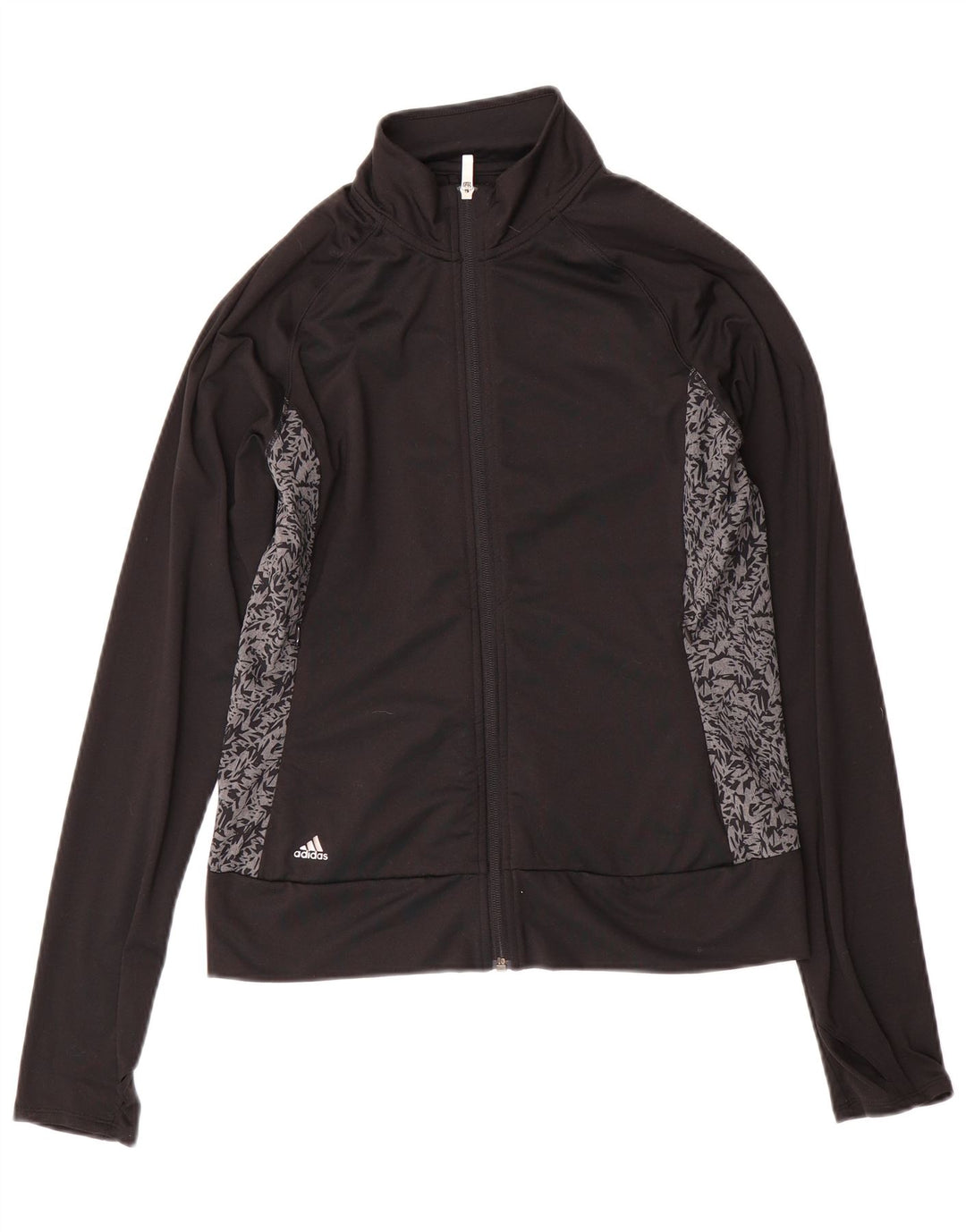 ADIDAS Womens Tracksuit Top Jacket UK 10 Small Black Colourblock Polyester