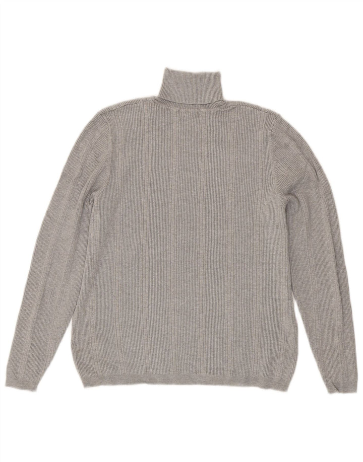 Marks & Spencer Womens Roll Neck Jumper Sweater UK 18 XL Grey Viscose
