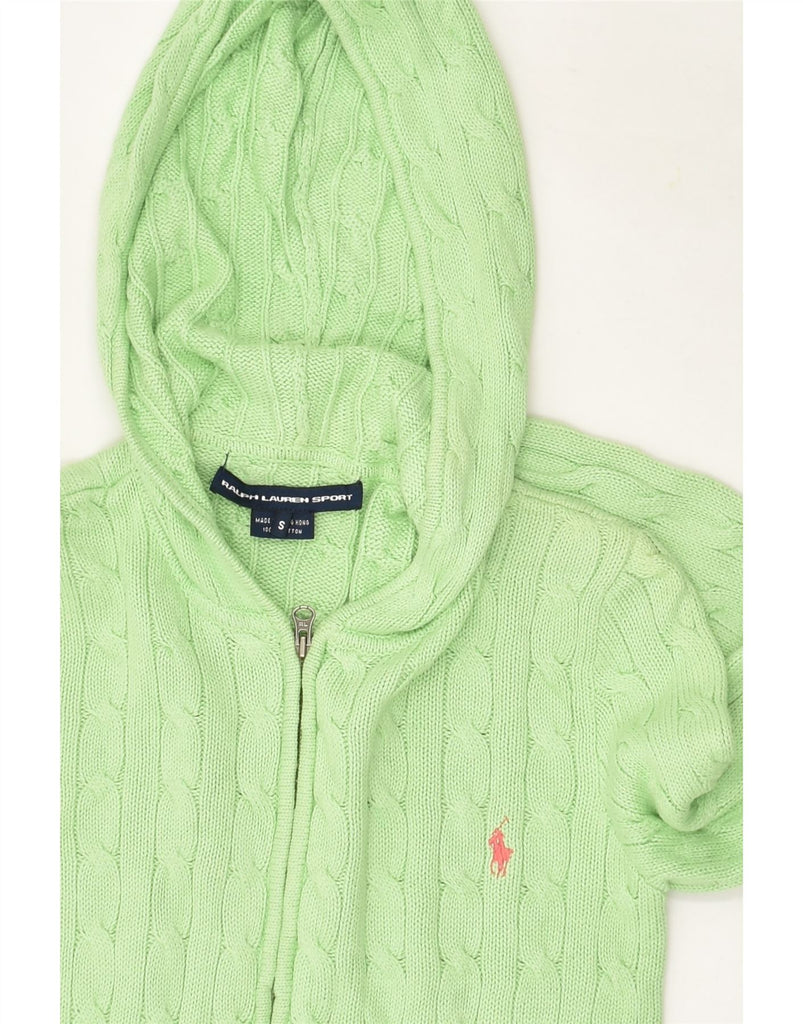 POLO RALPH LAUREN Womens Hooded Cardigan Sweater UK 8 Small Green | Vintage Polo Ralph Lauren | Thrift | Second-Hand Polo Ralph Lauren | Used Clothing | Messina Hembry 