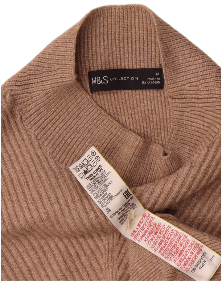 Marks & Spencer Womens Turtle Neck Jumper Sweater UK 14 Medium Brown