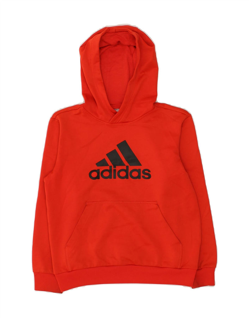 ADIDAS Boys Graphic Hoodie Jumper 11-12 Years Red Polyester | Vintage Adidas | Thrift | Second-Hand Adidas | Used Clothing | Messina Hembry 