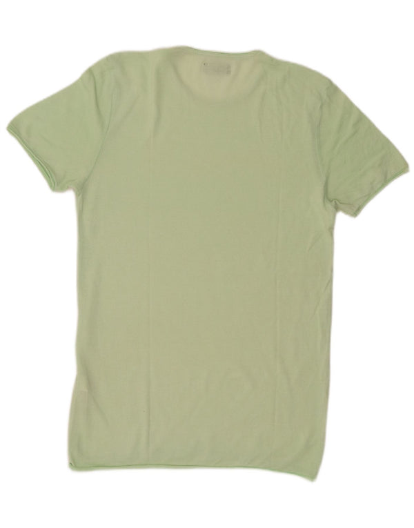 Zara Mens T-Shirt Top Medium Green Cotton