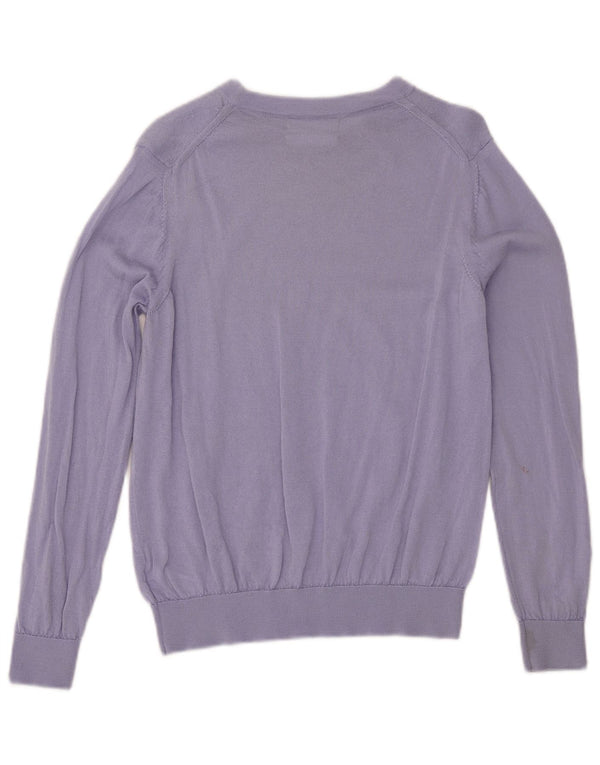 Marks & Spencer Womens Boat Neck Jumper Sweater UK 12 Medium Blue